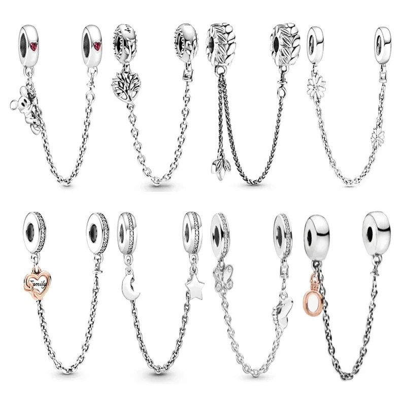 

Jewelry Women Sterling Silver Fit Original Pan Fashion Joyas De Plata 925 Safety Chain Wholesale DIY Designer Luxury Femme Gifts