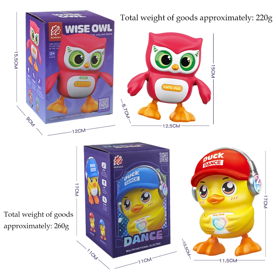 Cute Animals Electronic Toy, Owl Duck Pet With Music Light Dancing Adjustable Volume Moving Robot Mode For Children_voghion.com