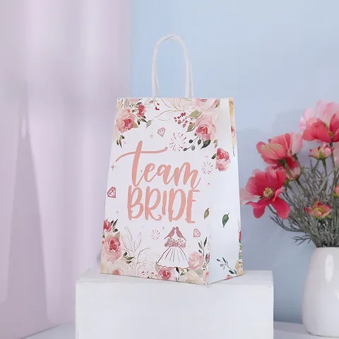 

5Pcs Wedding Decoration Team Bride Gift Bags Candy Bags Bridesmaid Gift Bridal Shower Bachelorette Hen Party Decoration Supplies
