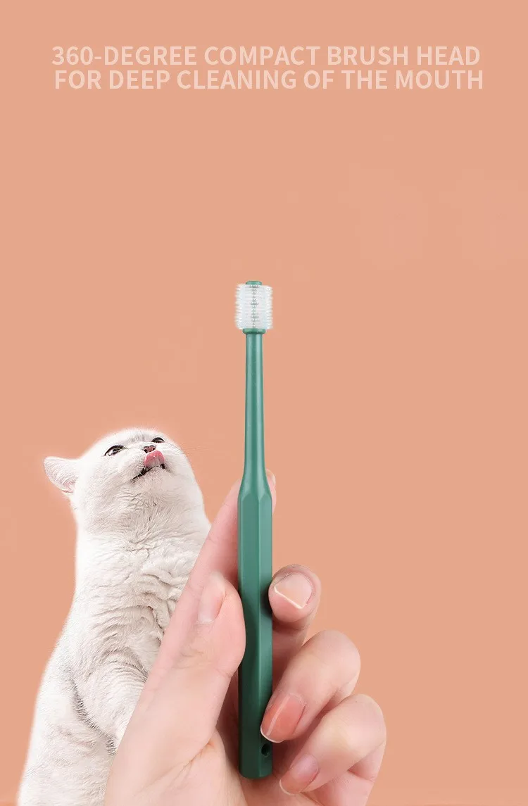 Title 6, 360 Degrees Pet Toothbrush Cat Brush Addition B...