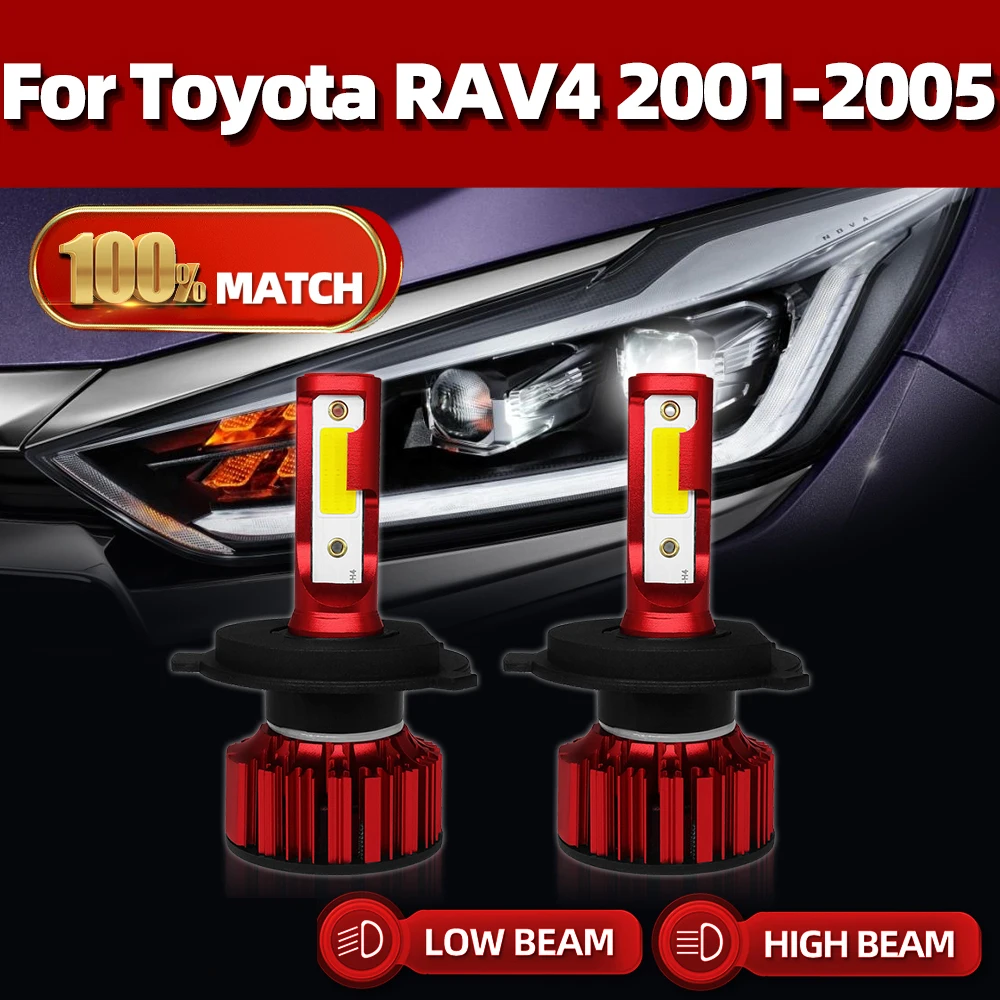 

H4 Canbus Led Car Lights 120W 20000LM Turbo Car Headlight Bulbs High Low Beam 12V 6000K For Toyota RAV4 2001 2002 2003 2004 2005