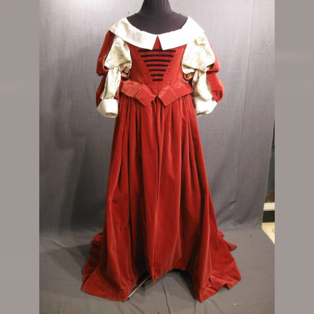 Historical 17th Century Baroque Dress Costume Golden Age Of Piracy Women  Vintage Tudor Baroque Red Ball Gown Women Theater Dress - AliExpress  200000532