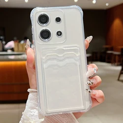 Card Slot Bag Clear Soft TPU Phone Cover for Redmi Note14 ProPlus (Transparent)