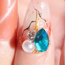 

12Gird Box Colorful Hotfix Rhinestones Flatback Crystal Diamond Gems 3D Glitter Nail Art Luxurious Decoration Resin Nail Parts