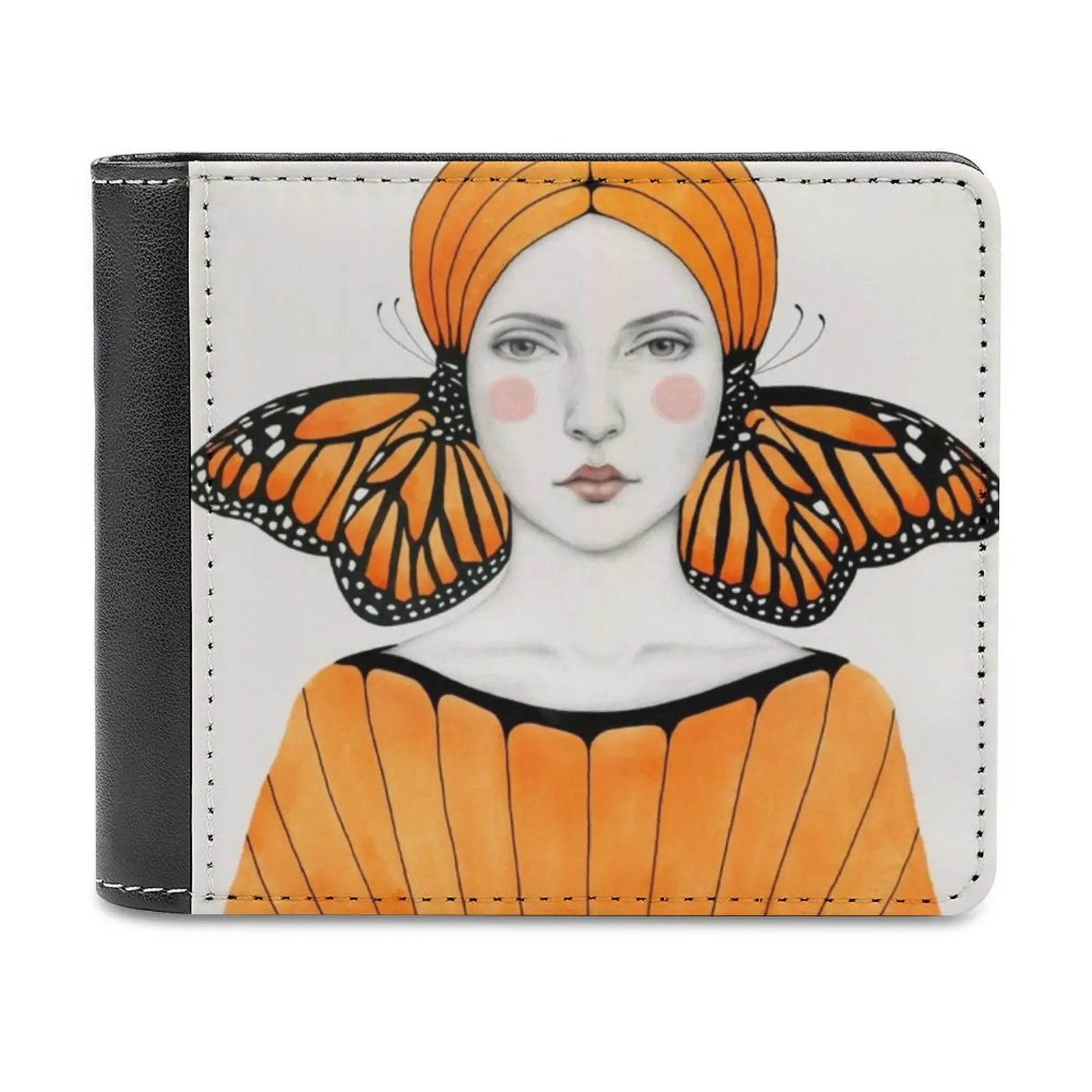 Anais Soft Men Portafogli New Purse Porta Carte Di Credito Per Borse Maschili Portafoglio Uomo Donna Orange Monarch Portrait Personalizzato