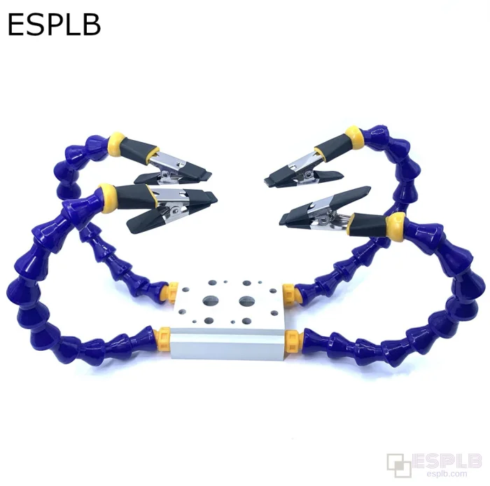 ESPLB Third Helping Hands Holder Universal Octopus Soldering Iron Bench Vise Table Clamp with Flexible Arms for TS101/100 PINE64