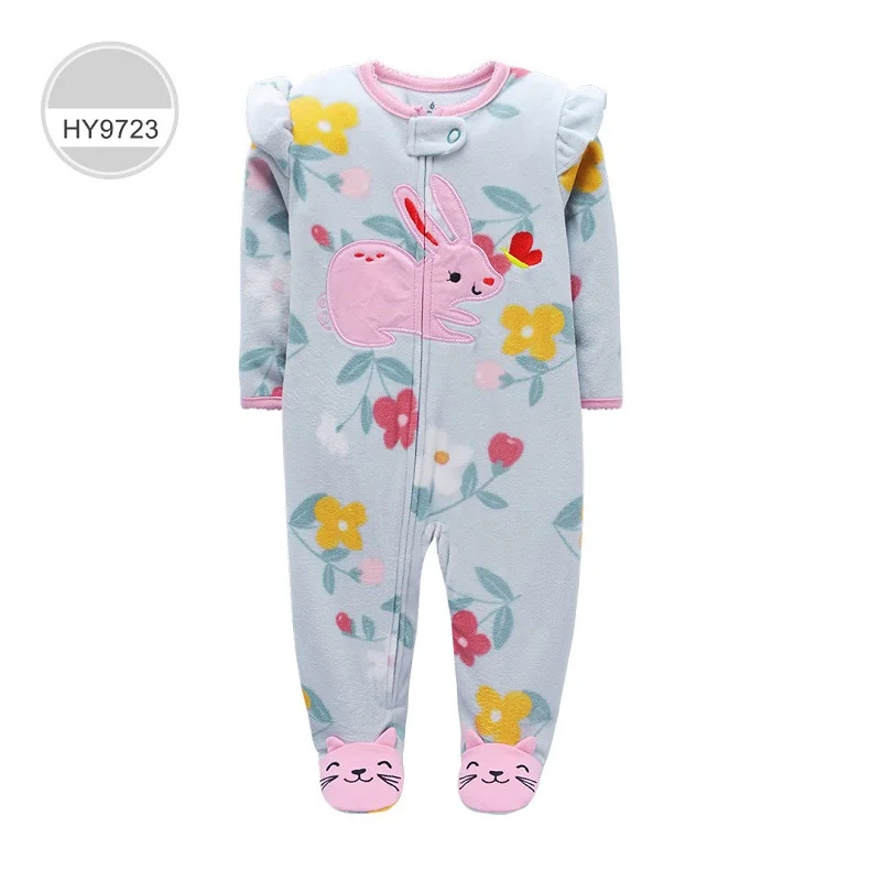 Newborn Infant Baby Boy Girl Romper Spring Autumn Polar Fleece Long-Sleeve Jumpsuit Warm Toddler Baby Clothes For 0-12 Months