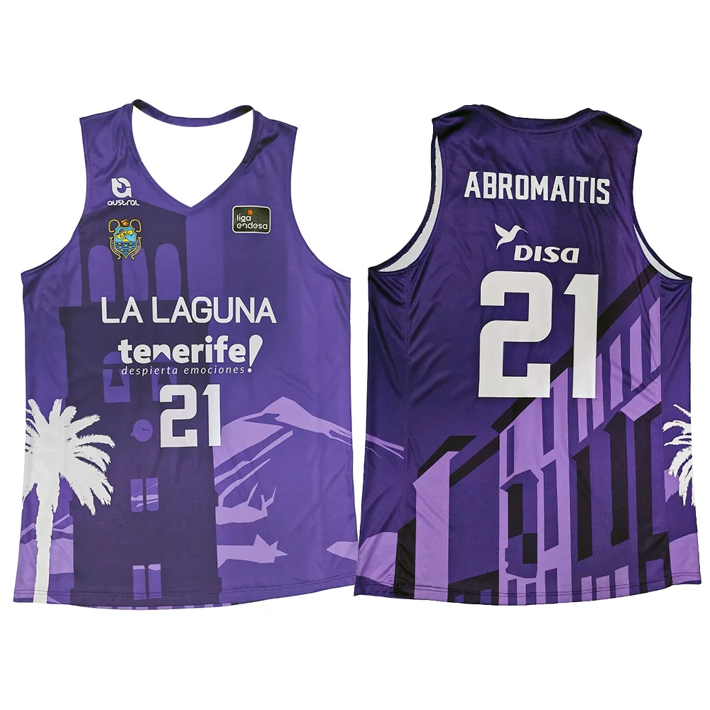 Basketball Jerseys 24-25 Spain Basketball Training Jerseys Sports Jerseys Must-have for Fans Tenerife City 3D Printed Sports NO.21