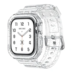 Transparent TPU Strap with Integrated Protective Case for 46mm (Tr sparkle)