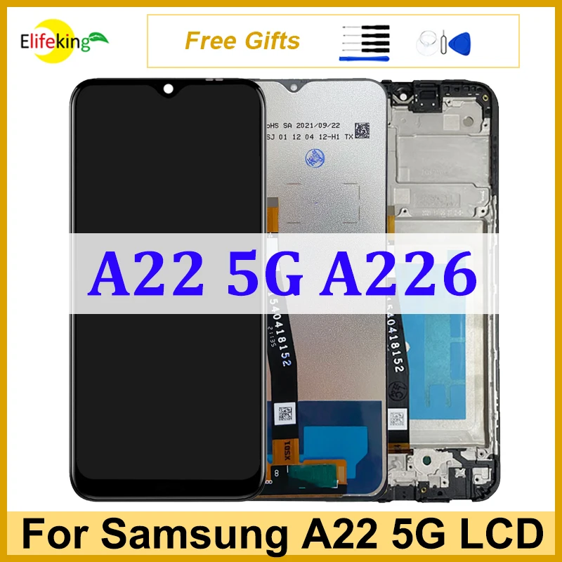 

LCD For Samsung Galaxy A22 5G A226 SM-A226B Display Touch Screen Digitizer Assembly Replacement Parts with Free Screwdriver Tool