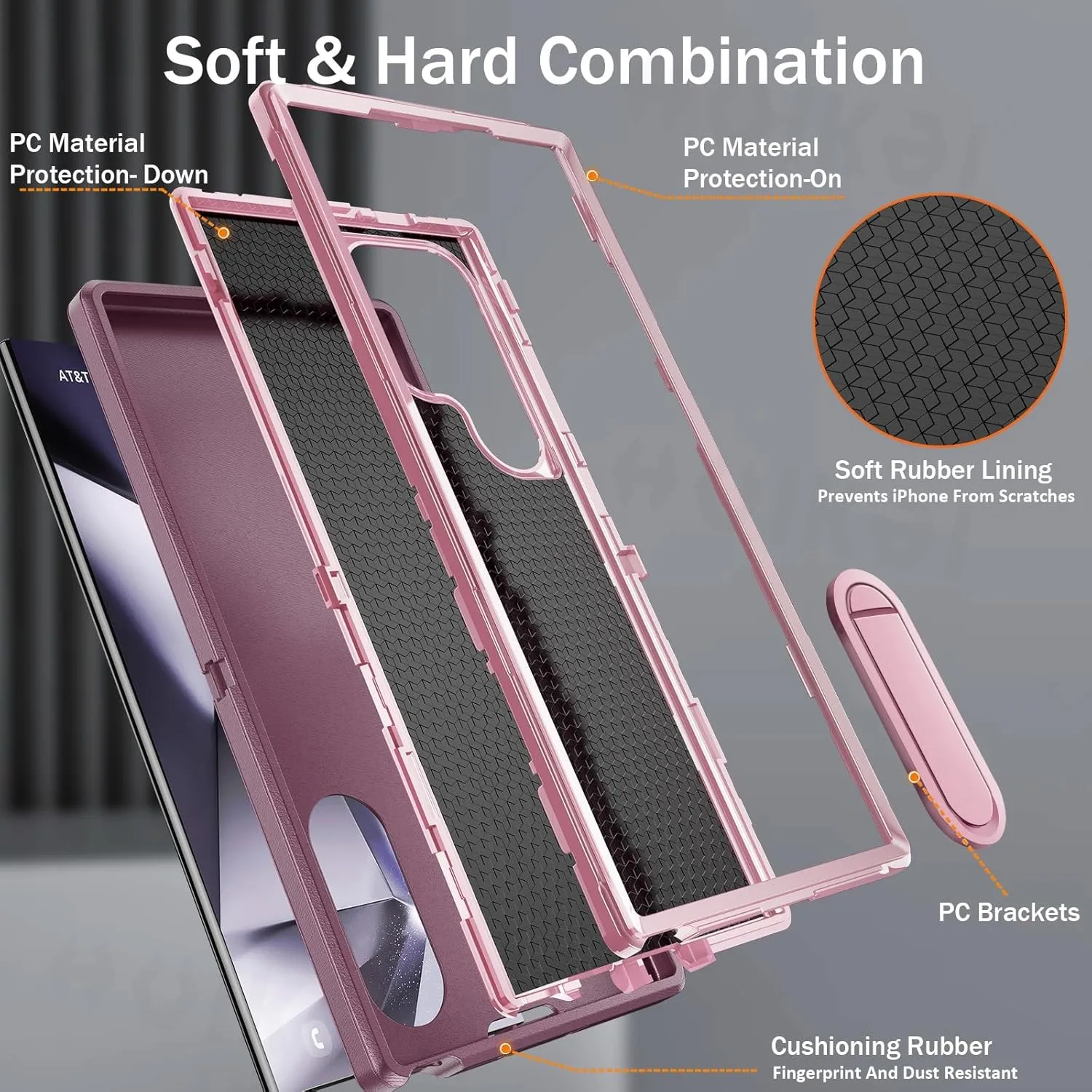 Durable Full Body Shockproof Rugged Kickstand Case with Anti-Scratch Protection