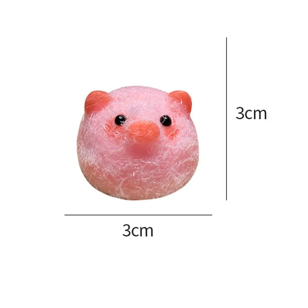 Kawaii Squeeze Toy Sticky Mini Chick Pig Dog Stress Relief Toy Cute Animal Relief Squeeze Silicone Pinch Toy Keychain Pendant 6