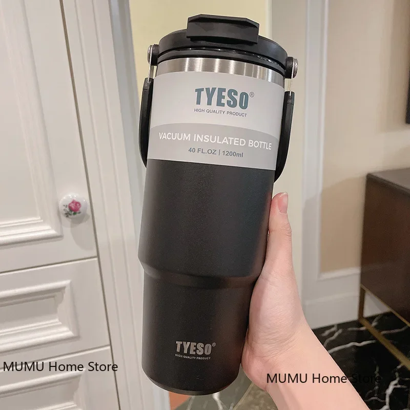 Tyeso Stainless Steel Insulated Travel Tumbler - Large Capacity Thermal Coffee Cup