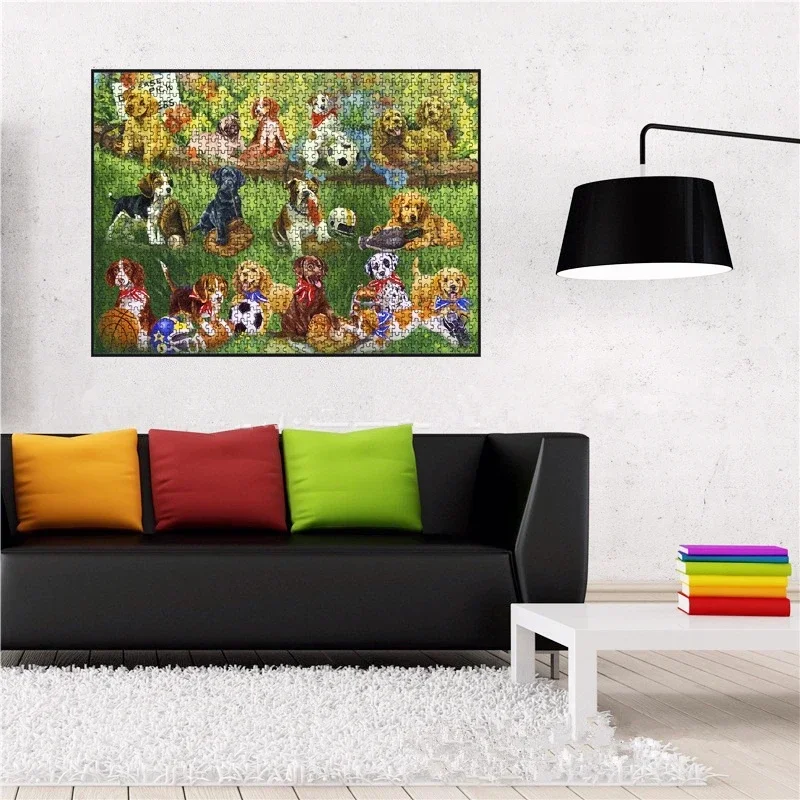 69*51cm 1000PCS Paper Jigsaw Puzzle Pet Garden Animals Painting Educational Entertainment Adult Children Toys Christmas Gift 5