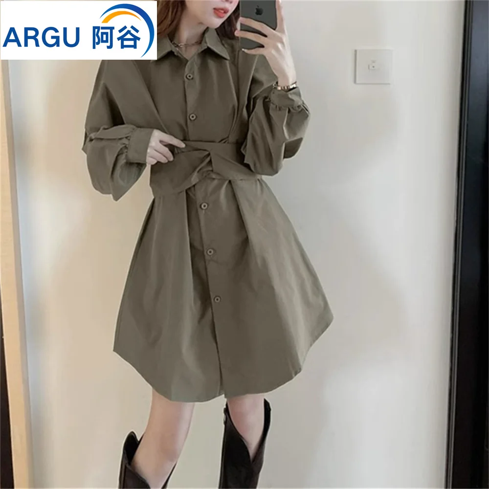 

Новинка весна-осень 2023, свободное облегающее женское платье, шорты, комплект из двух предметов, модная французская трендовая короткая юбка с длинным рукавом для женщин