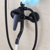 One-piece set bathroom black practical shower set wall-mounted home bathing set suitable for bathrooms bathroom accessories 3