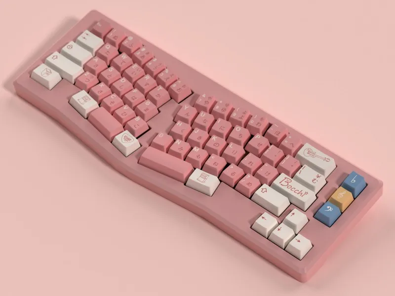 Tintura Pbt Subbed Keycap Anime Keycap Perfil Cereja The Rock Gotoh Hitori 140 Teclas por Conjunto 61 64 68 96 104 - Imagem 5