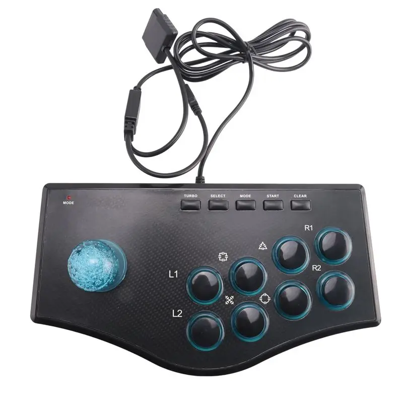 레트로 아케이드 게임 로커 컨트롤러 Usb 조이스틱 Ps2/Ps3/Pc/안드로이드 스마트 TV 내장 진동기 8방향 조이스틱-AEF7