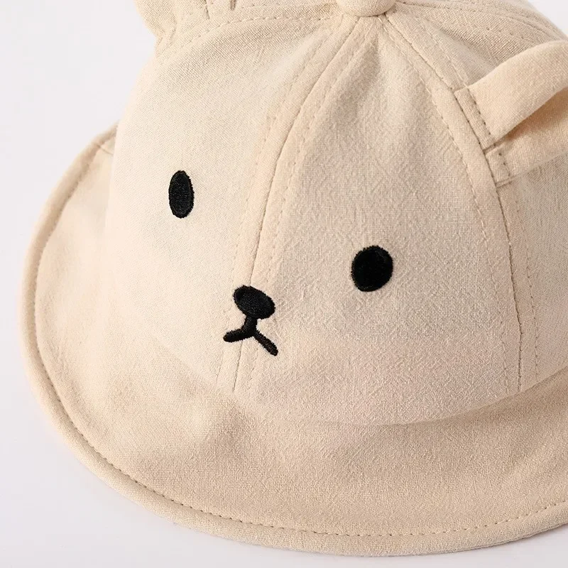 Cute Bear Ear Baby Hat Kids Boy Girl Soft Cotton Peaked Bonnet Caps Children Cartoon Casual Sun Visor Hats 4