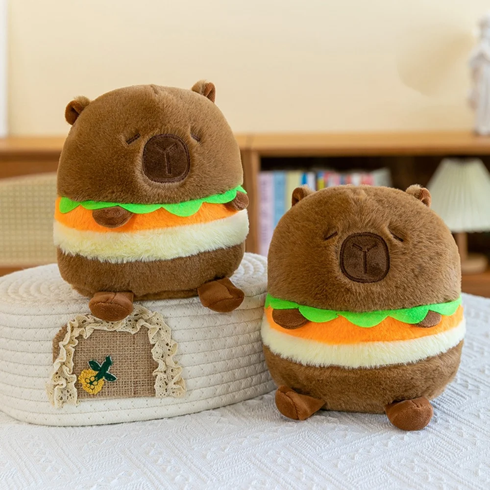 20~36CM Capybara Pillow Cute Simulation Bread Hamburger Kapibala Plush Doll Cartoon Animals French Fries Stuffed Plush Toy 4