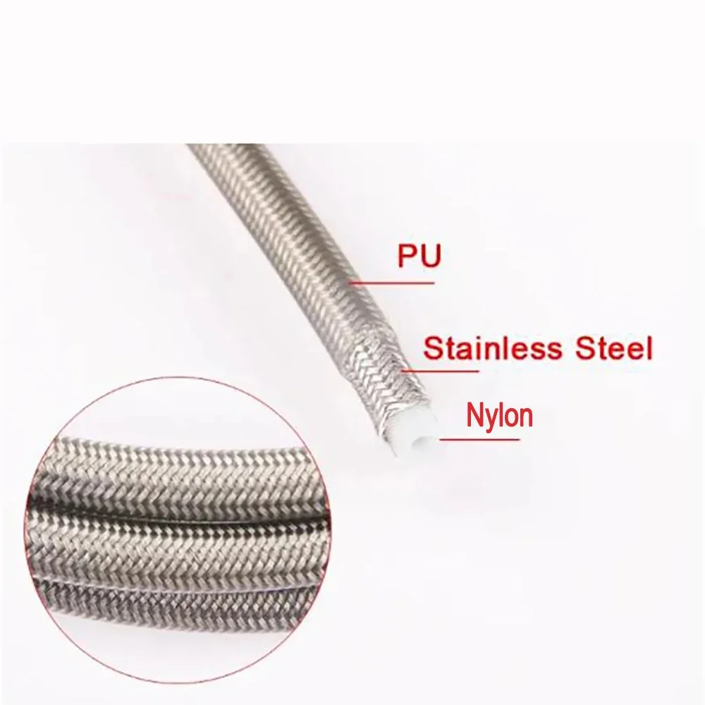 Hydraulic Brake Hose 100mm~5000mm Motorcycle Braided Steel Hydraulic Brake Clutch Oil Hose Brake Line for Bikes Motocross Street 10mm Banjo 0&deg;-28&deg;-90