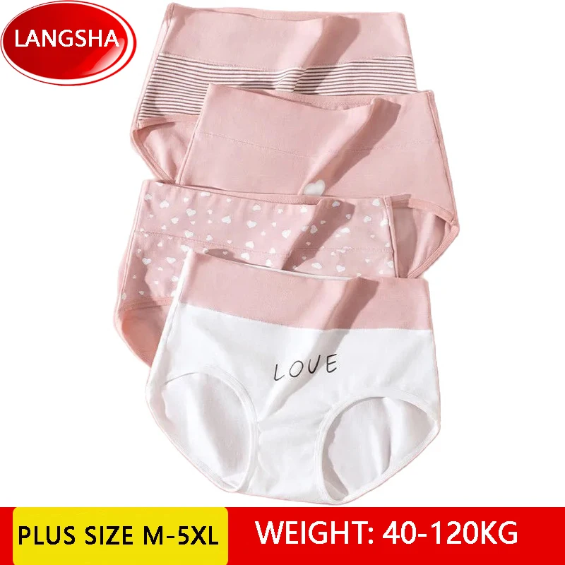 

4PCS Plus Size High Waist Cotton Panties Women Body Shaper Underwear Seamless Panty Girls Briefs Sexy Female Breathable Lingerie