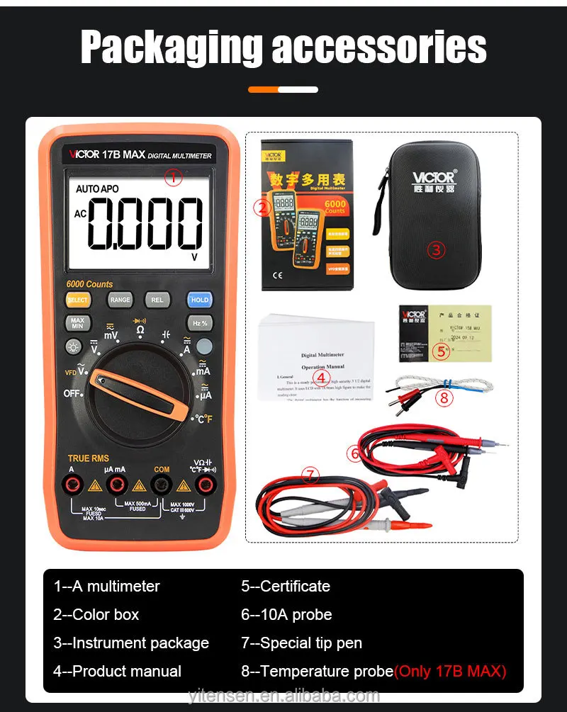 17B MAX HIGH-PRECISION MULTIMETER 6000 Word Display Large Screen High-definition