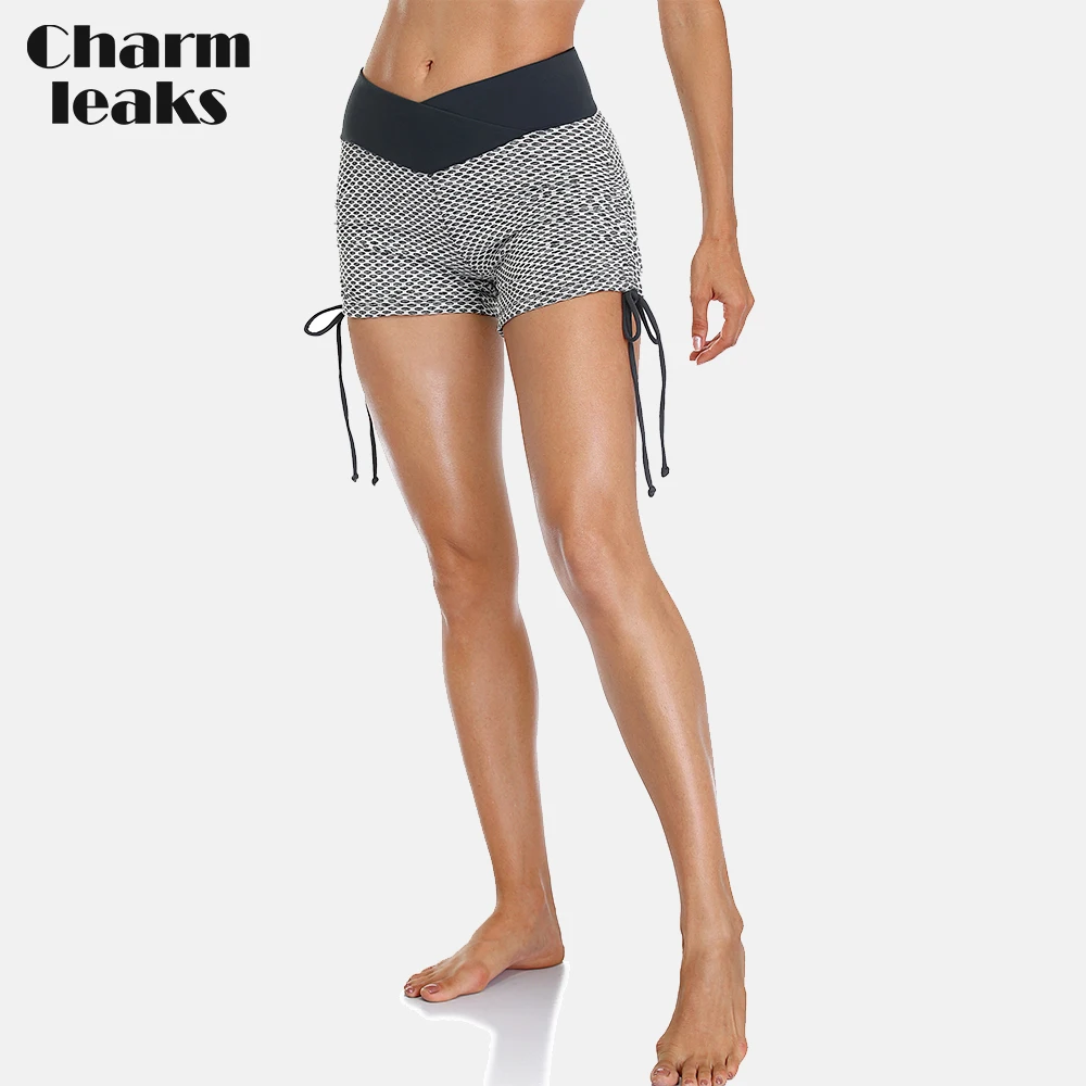 Charmleaks Women's Yoga Shorts For Cycling Workout Sportwaer Alveolate