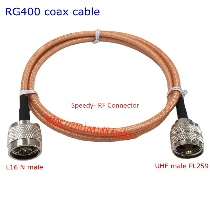 Cabo Coaxial Uhf Pl259 Plugue Macho para L16 n tipo Macho Conector Rg400 n Macho para Uhf Macho rf Trança Jumper Adaptador Cobre Rg400