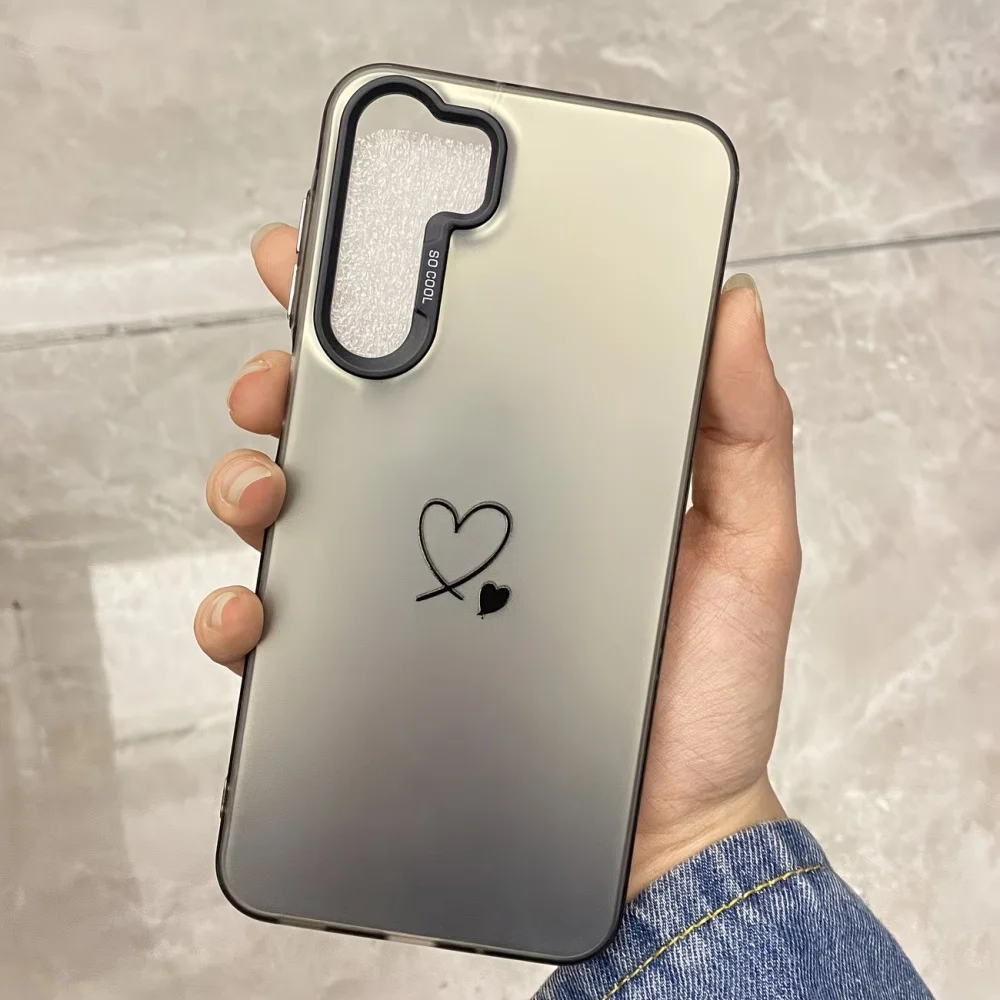 Chic Heart Shape Matte Phone Case - Trendy Protective Back Cover