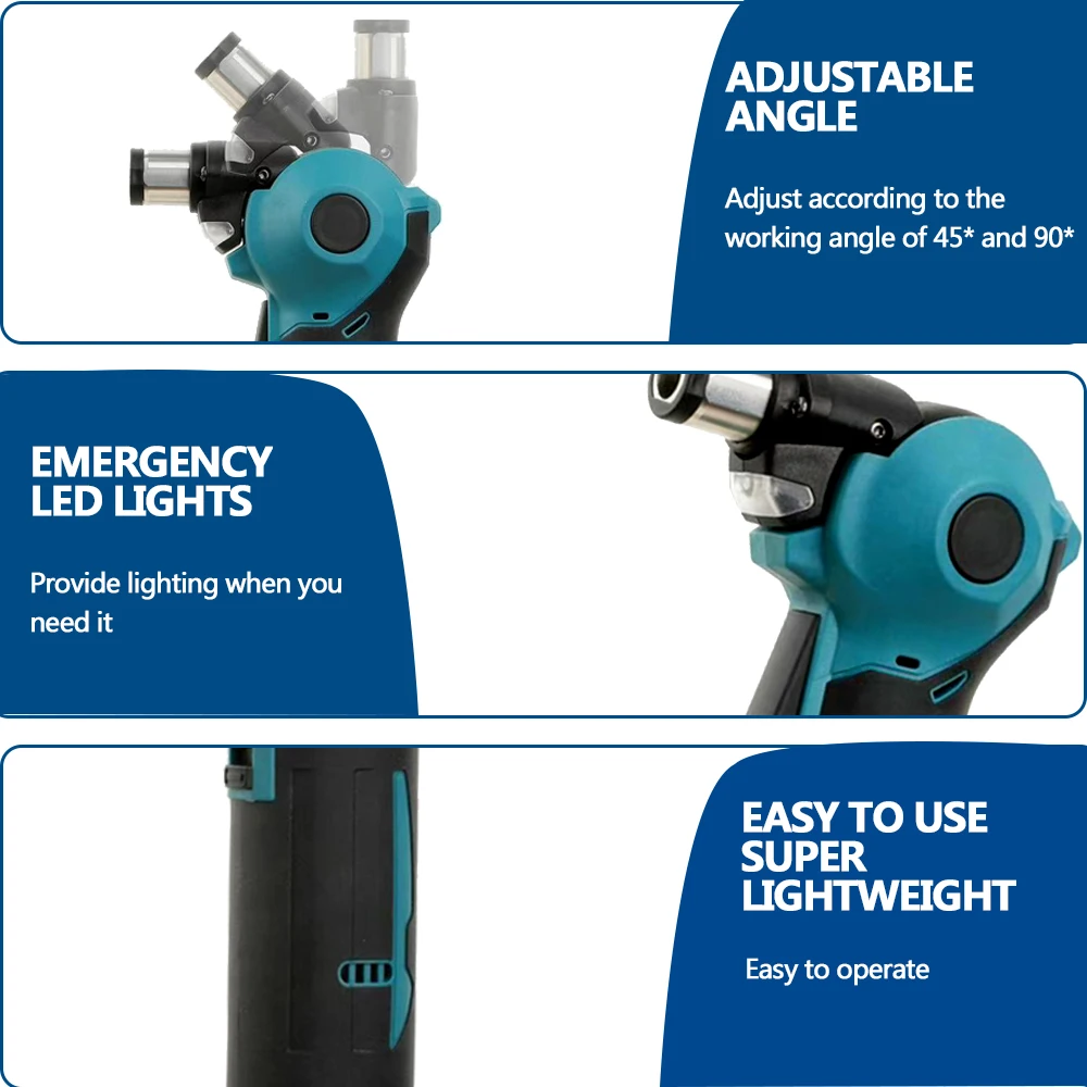 180W Electric Hammer Drill Cordless Hammer Screwdriver Adjustable Head Nail Drill Woodworking Power Tool for Makita 18V Battery 3