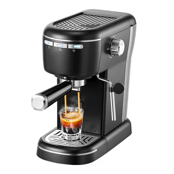 15 Bar 1.2L Removable Tank, Compact Cappuccino/Latte Maker, Stainless Steel, 1100W, Black Espresso Coffee Maker Machine