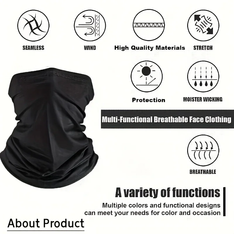 6pcs Cooling UV Protection Face Masks Breathable Windproof Balaclava for Outdoor Activities Soft Polyester Blend