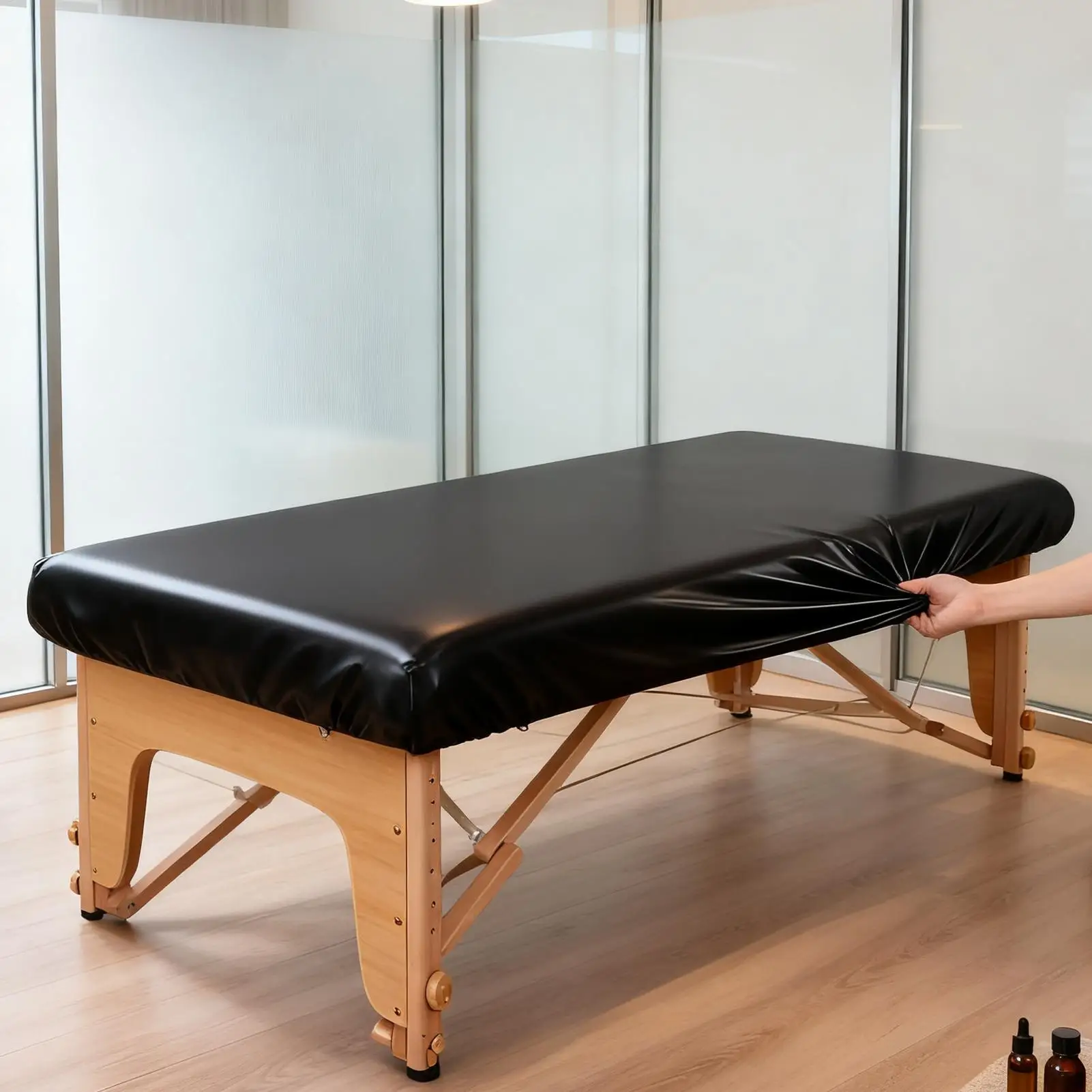 Massage Table Sheets PU Leather Fitted Pad Massage Table Topper For Beauty Salon Professional Home Training Clinic Wellness