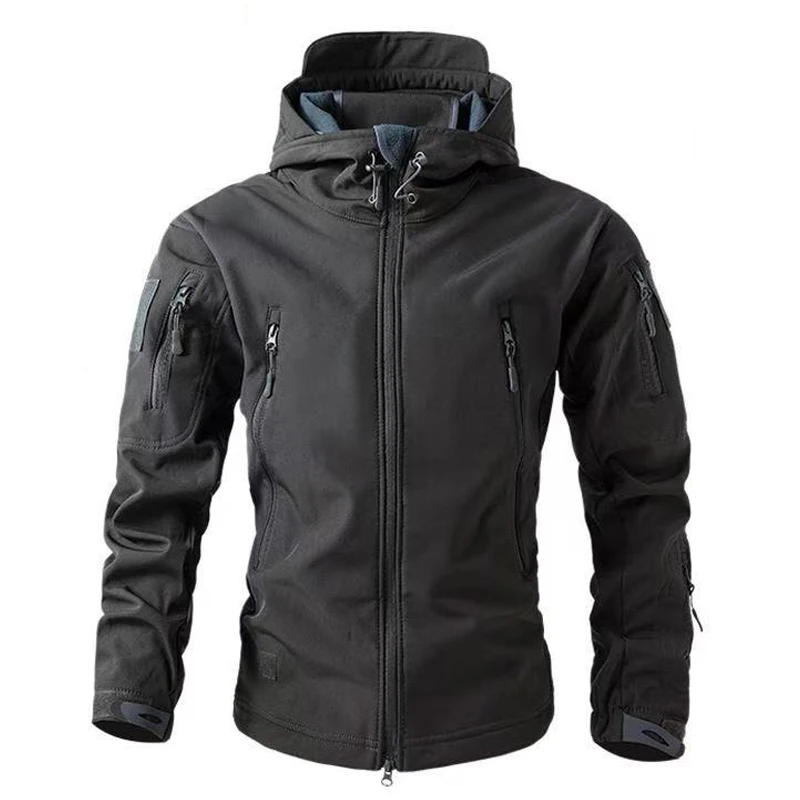 Men's Winter Tactical Jackets Softshell Fleece Jackets Windbreaker Fishing Hiking Hunting Thermal Camping Cargo Coats Warm 4XL