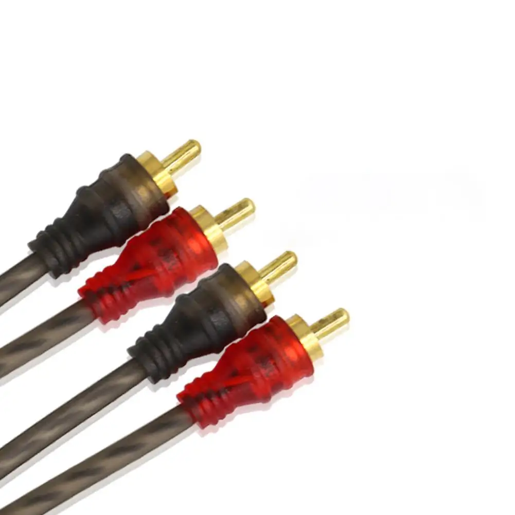 Car Audio Signal Cable 0.5-5M Pure Copper Wire RCA Plug Audio Cord Power Amplifier PVC Cables Line Car Audio System Accessories