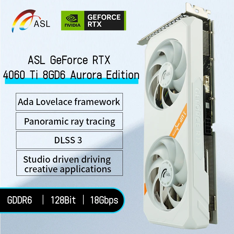 ASL Video Card RTX 4070 Ti Super RX 580 550 GTX 1660 Super RTX 3070 RTX 3060 RTX 4060 NVIDIA Graphic Video Card placa de vídeo