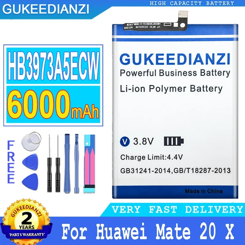 

Аккумулятор GUKEEDIANZI, 6000 мАч, HB3973A5ECW, HB4073A5ECW, для Huawei Mate 20 X 20X, для Honor Note 10, 8X Max, Mate20X, Note10