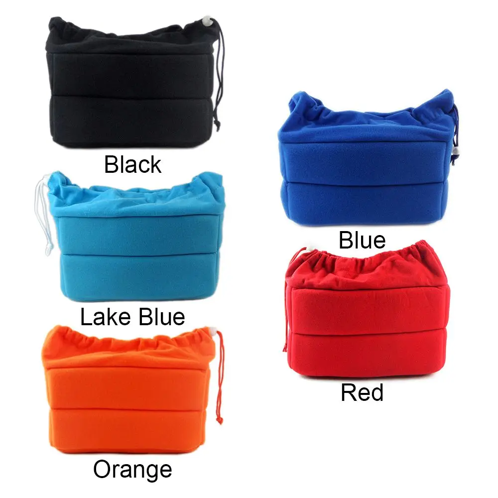 Bewinner Borsa Interna Per Fotocamera DSLR – Divisorio Imbottito Antiurto, Blu, 24x12x18 Cm, Custodia In Velluto