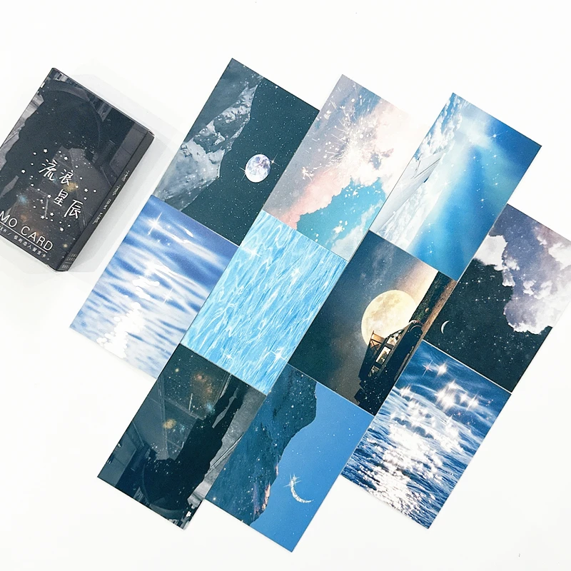 28PCS Wandering Stars Lomo 카드 세트 - 스크랩북/저널용 빈티지 갤럭시 사진 수집품