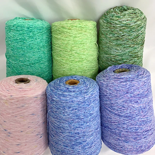 high quality segmental dyeing chenille silk cotton blended yarn