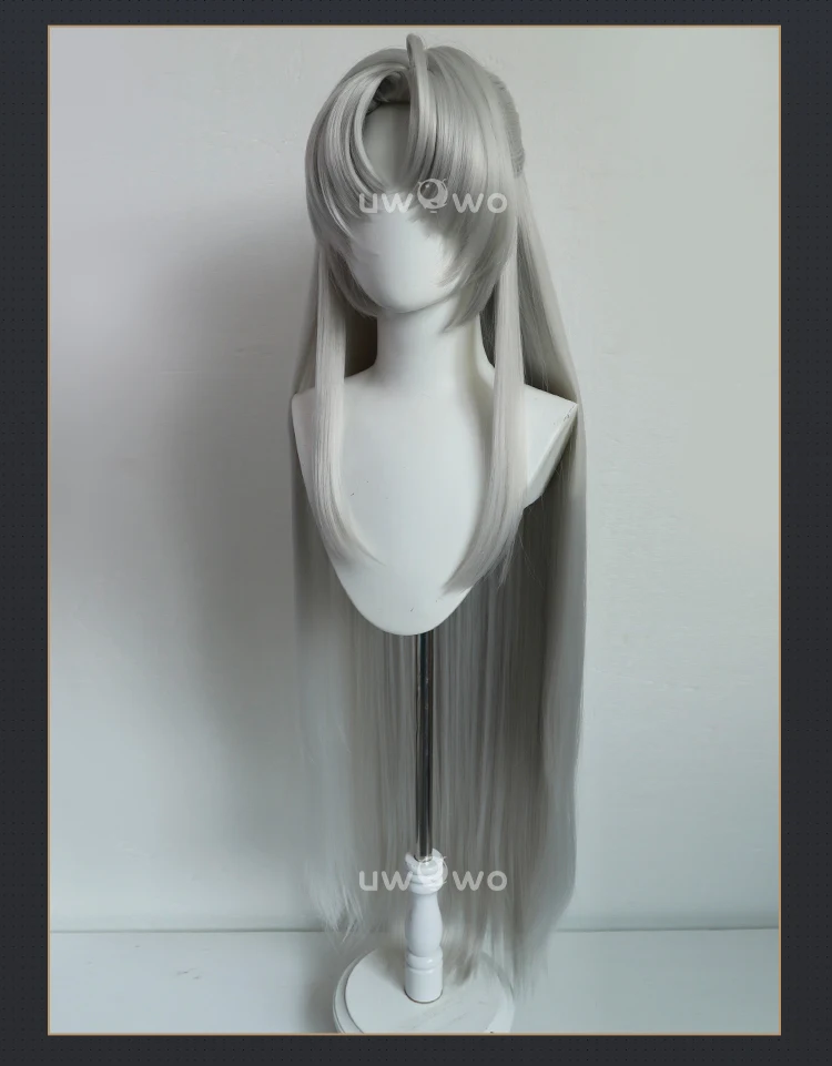 Carlotta Montelli Cosplay Perücke mit Tonytail langen grauen Haaren 13 Carlotta Montelli Cosplay Perücke mit Tonytail langen grauen Haaren 4
