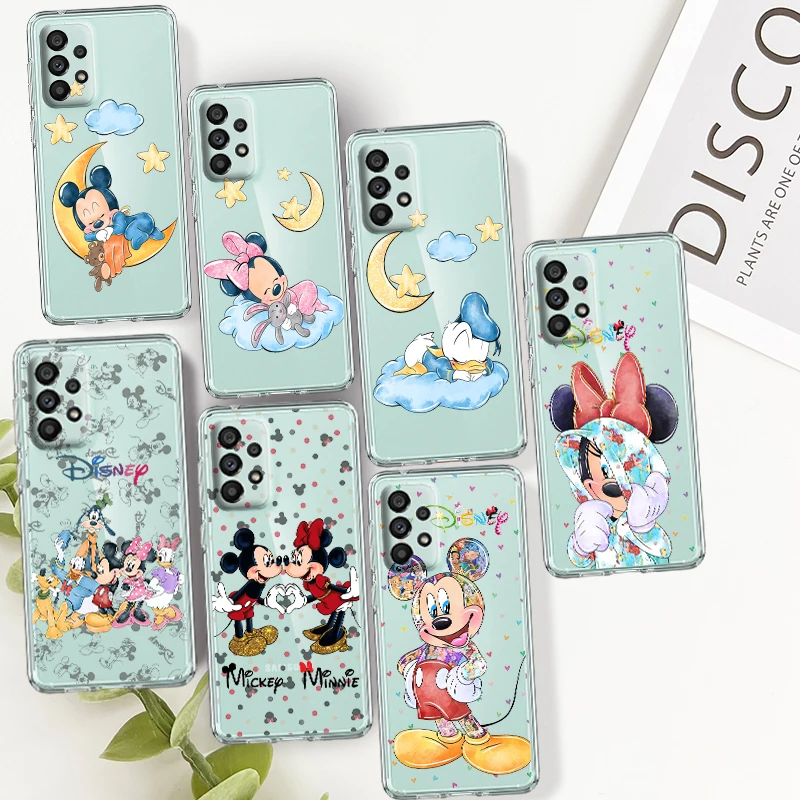 

Mickey Minnie Baby For Samsung A14 A54 A34 A73 A53 A33 A23 A13 A32 A72 A52 A32 A22 A03 Silicone Transparent Phone Case Fundas