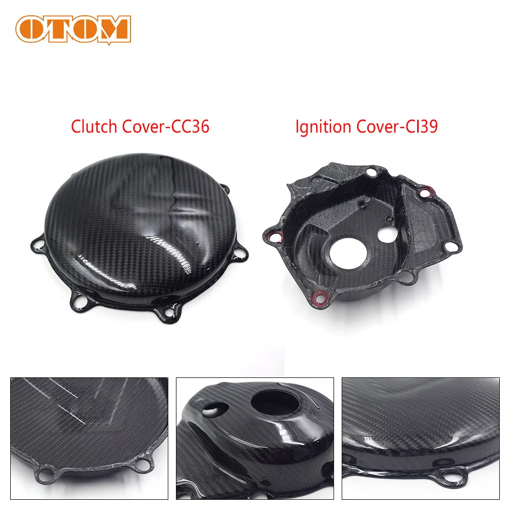 OTOMMotorcycleClutchCoverCC36IgnitionCoverCl39CarbonFiber