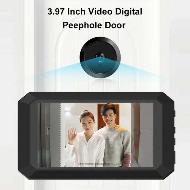 3.97 inch Doorbell Home Safety Door Viewer Digital Magic Eye Electronic Viewfinder Photo Recording Video Door Peephole Camera 3