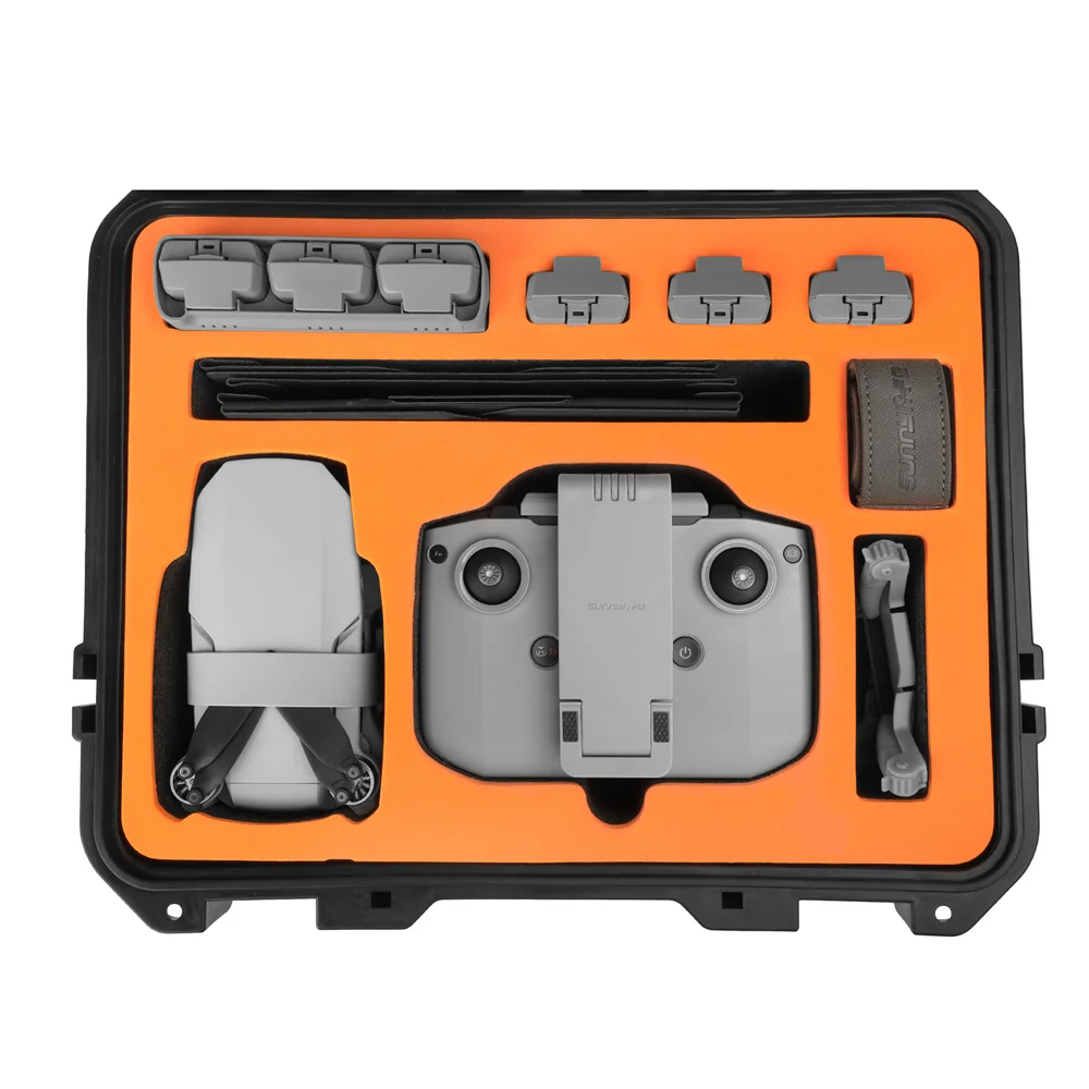 Mallette étanche pour drone DJI Mini, poignée de transport et fermetures robustes, vue extérieure