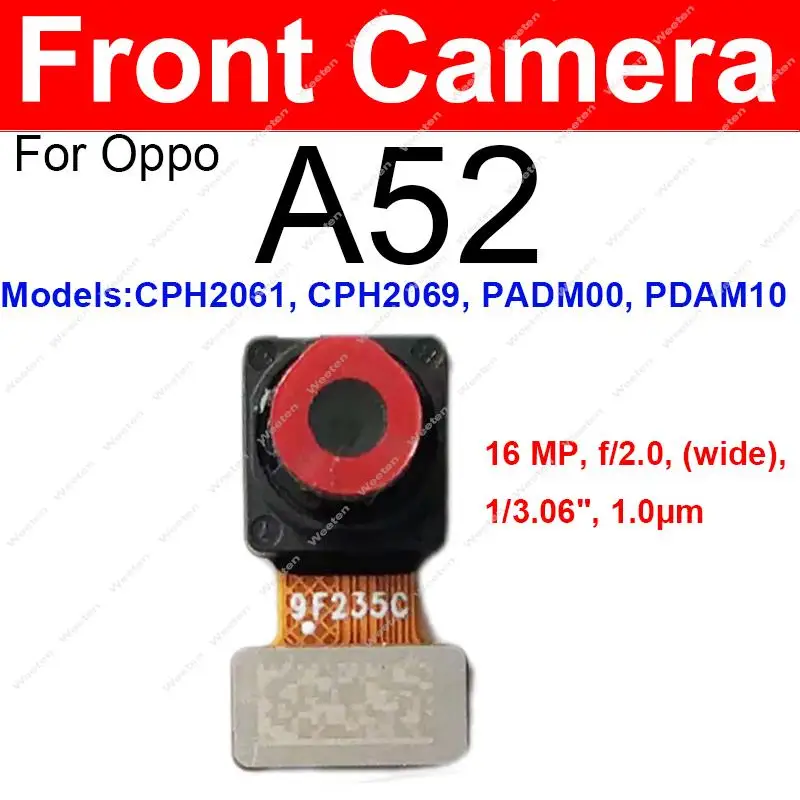 Front Rear Camera Module For OPPO A52 Frontal Selfie Front Back