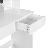 Туалетный столик WOLTU со светодиодным зеркалом, 2 ящика, 4 полки для хранения, 90x40x125 см, столик для макияжа для девочек и женщин, спальня — изображение 4