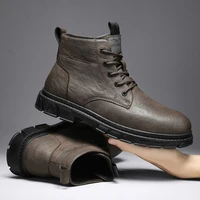 Winter Men Boots Outdoor Leather Ankle Boots Lightweight High Top Casual Boots Designer Male Work Boots Classic Handmade Boots - Image 2