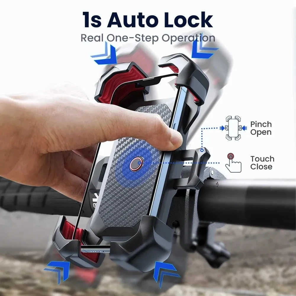 

360 ° View Universal Bike Phone Holder Motorcycle Phone Holder for 4.7-7 Inch Phone Holder Shockproof Bracket GPS Clip